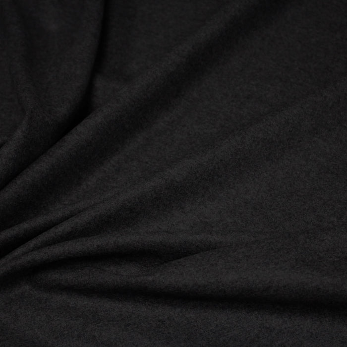 Tissu lainage flanelle de laine gris anthracite - Fabrication italienne - TissusPapi.com