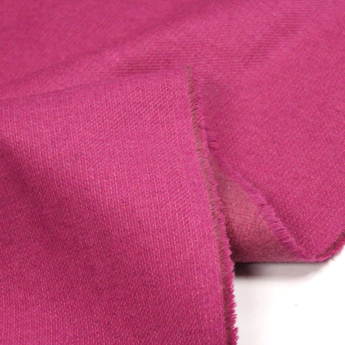 Tissu lainage faux-uni rose fuchsia - Fabrication italienne