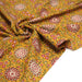 Tissu coton fin imprimé INDIENNES, jaune safran, rosaces rouges et écrues – STANDARD 100 OEKO - TEX - TissusPapi.com