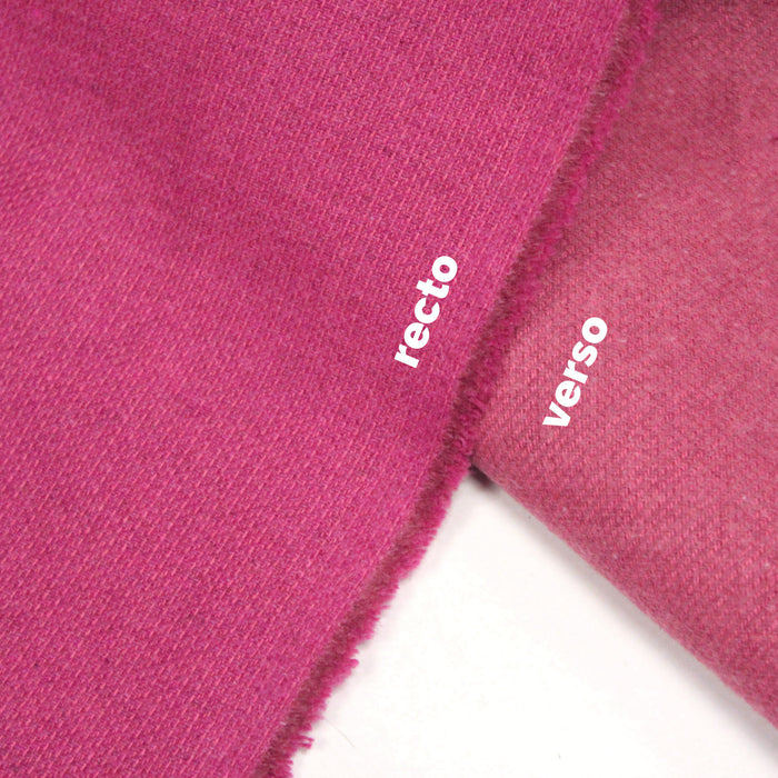 Tissu lainage faux-uni rose fuchsia - Fabrication italienne
