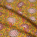 Tissu coton fin imprimé INDIENNES, jaune safran, rosaces rouges et écrues – STANDARD 100 OEKO - TEX - TissusPapi.com