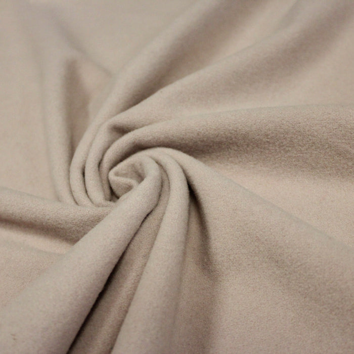 Tissu lainage gris rosé uni - Fabrication italienne