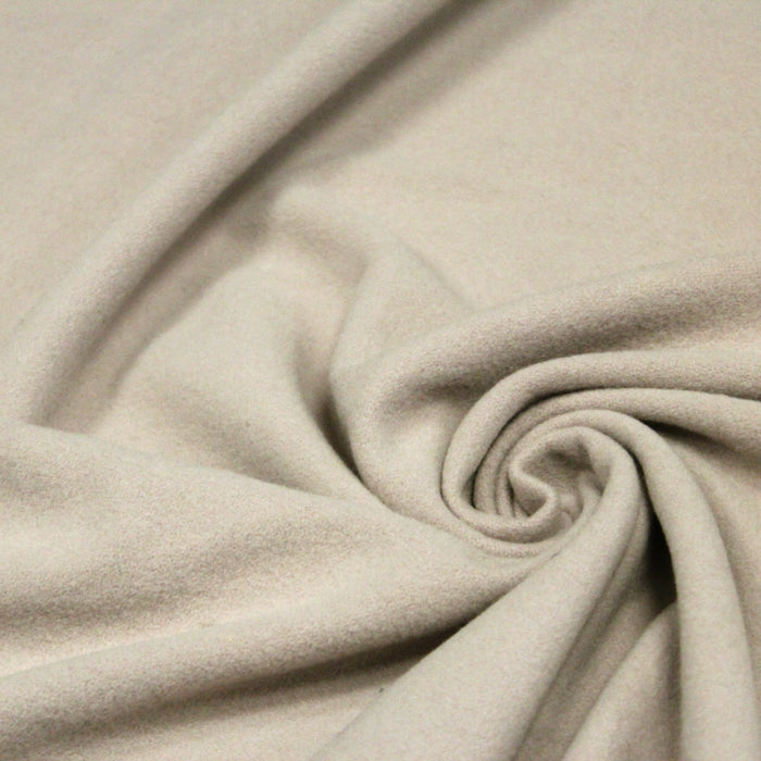 Tissu lainage gris rosé uni - Fabrication italienne