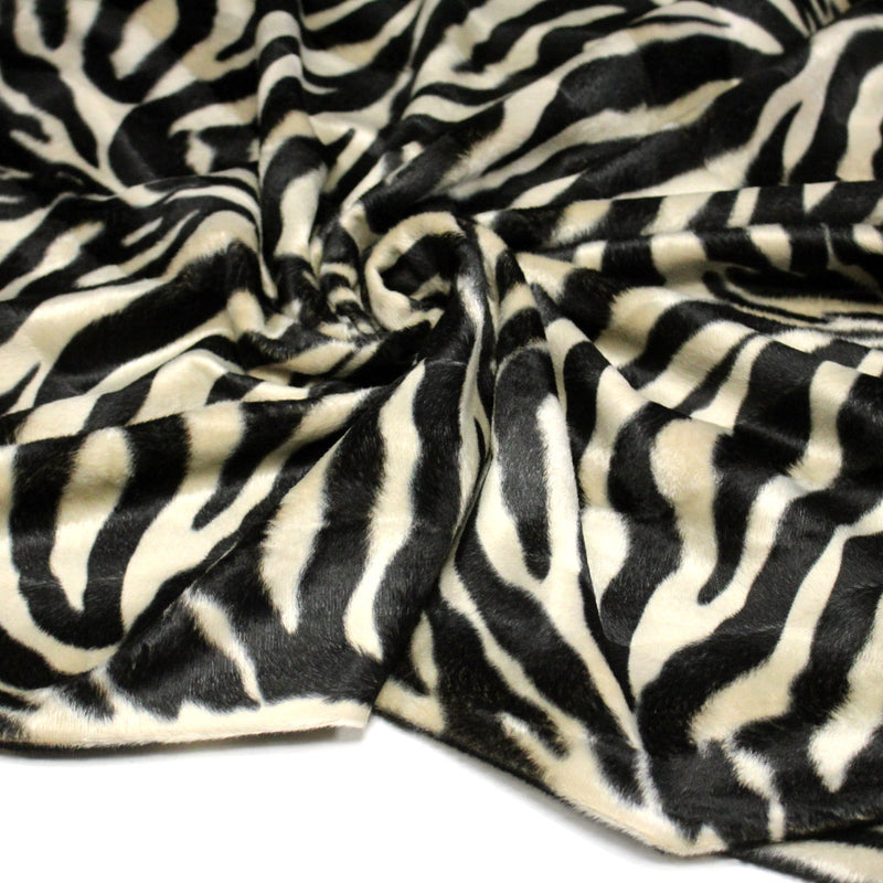 Tissu Velours imprimé motif ZEBRE : deux teintes disponibles ! - TissusPapi.com