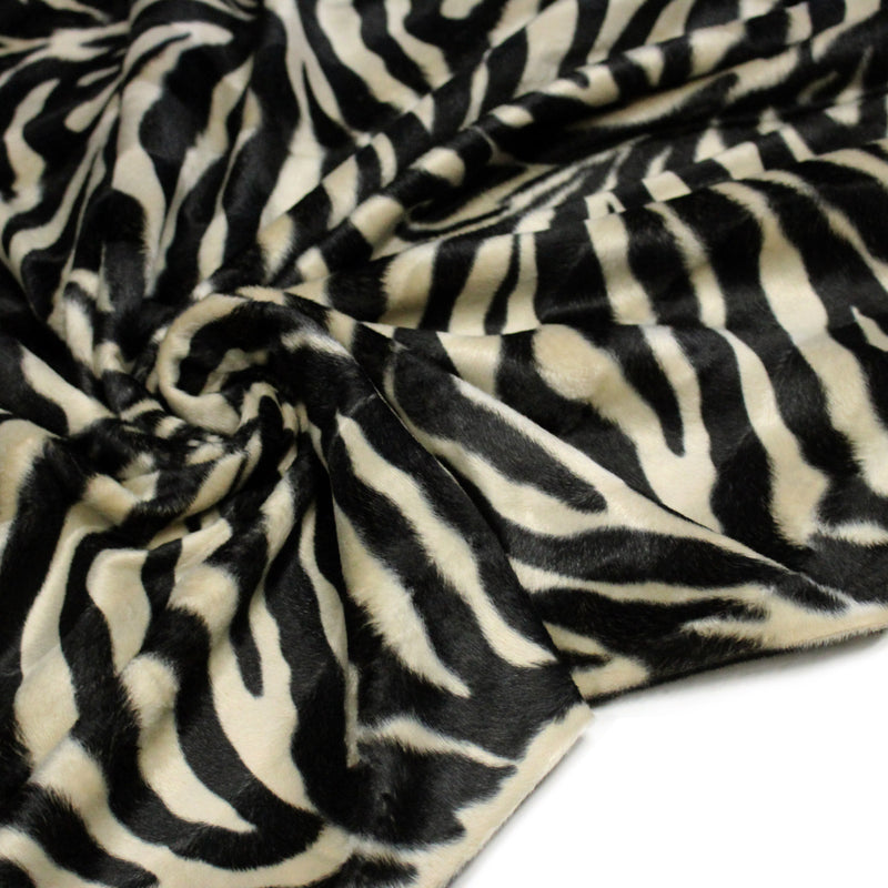 Tissu Velours imprimé motif ZEBRE : deux teintes disponibles ! - TissusPapi.com