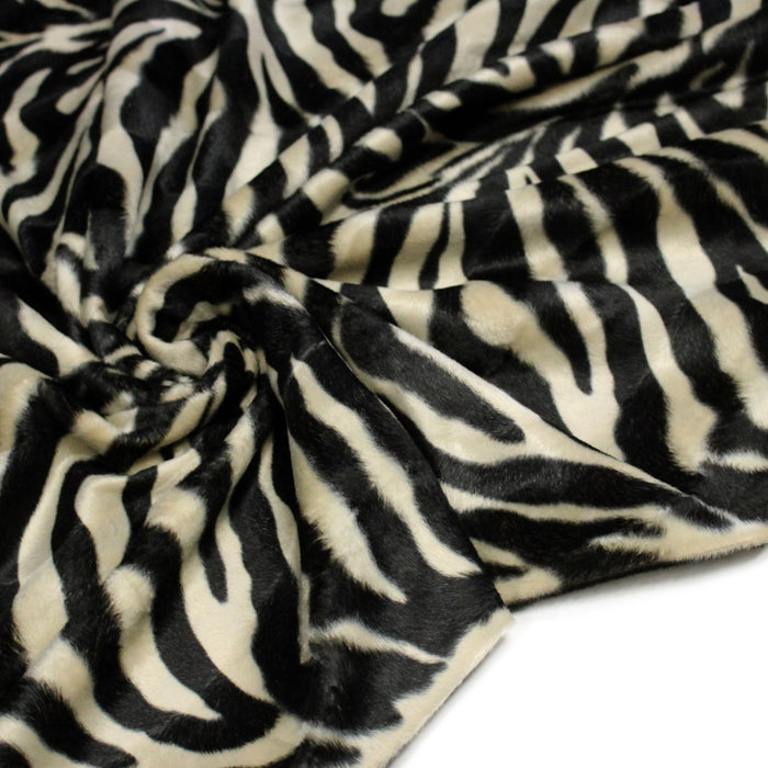 Tissu Velours imprimé motif ZEBRE : deux teintes disponibles ! - TissusPapi.com