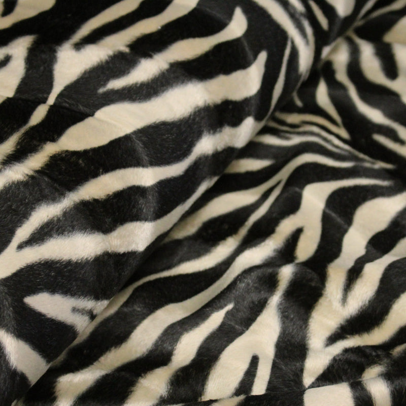 Tissu Velours imprimé motif ZEBRE : deux teintes disponibles ! - TissusPapi.com