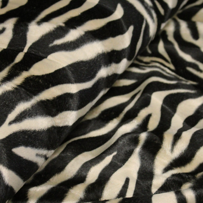Tissu Velours imprimé motif ZEBRE : deux teintes disponibles ! - TissusPapi.com