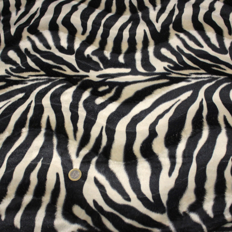 Tissu Velours imprimé motif ZEBRE : deux teintes disponibles ! - TissusPapi.com