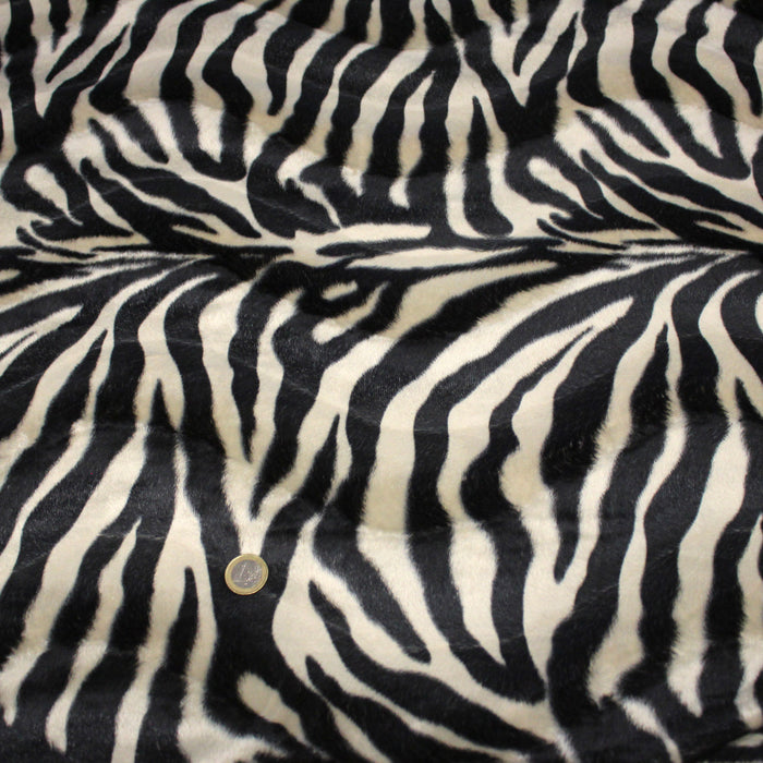 Tissu Velours imprimé motif ZEBRE : deux teintes disponibles ! - TissusPapi.com
