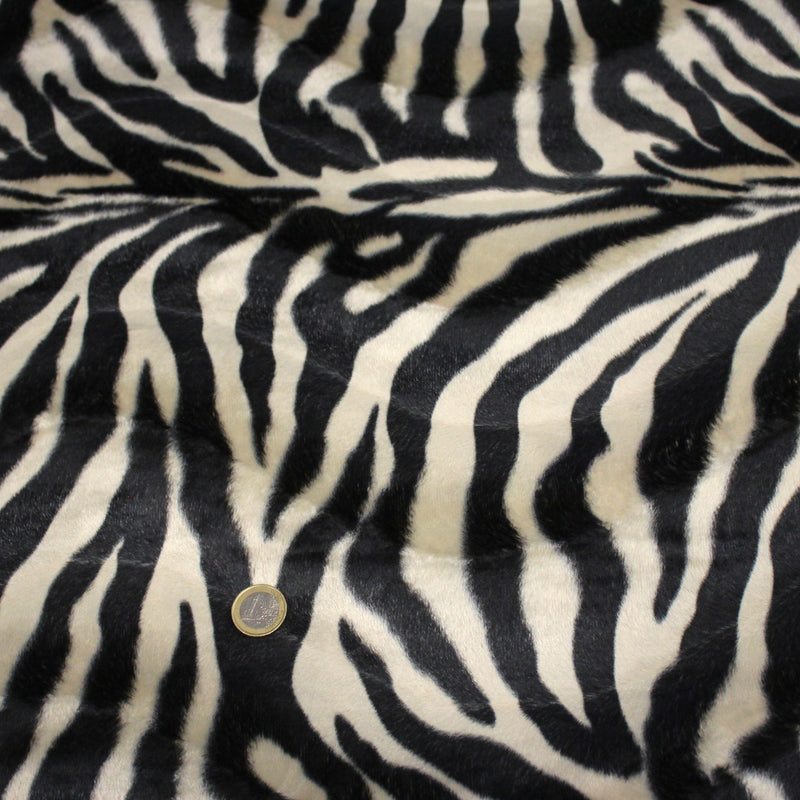 Tissu Velours imprimé motif ZEBRE : deux teintes disponibles ! - TissusPapi.com