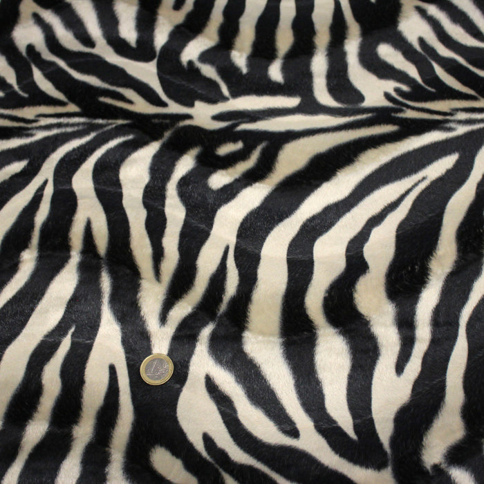 Tissu Velours imprimé motif ZEBRE : deux teintes disponibles ! - TissusPapi.com