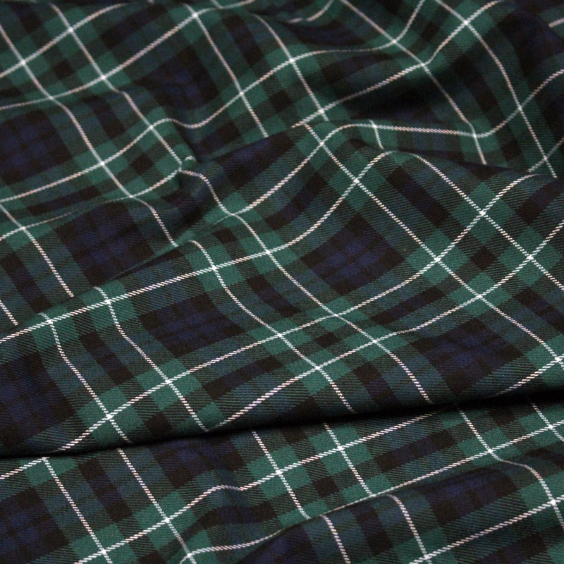 Tissu Tartan motif traditionnel vert bleu blanc - STANDARD 100 OEKO - TEX - TissusPapi.com