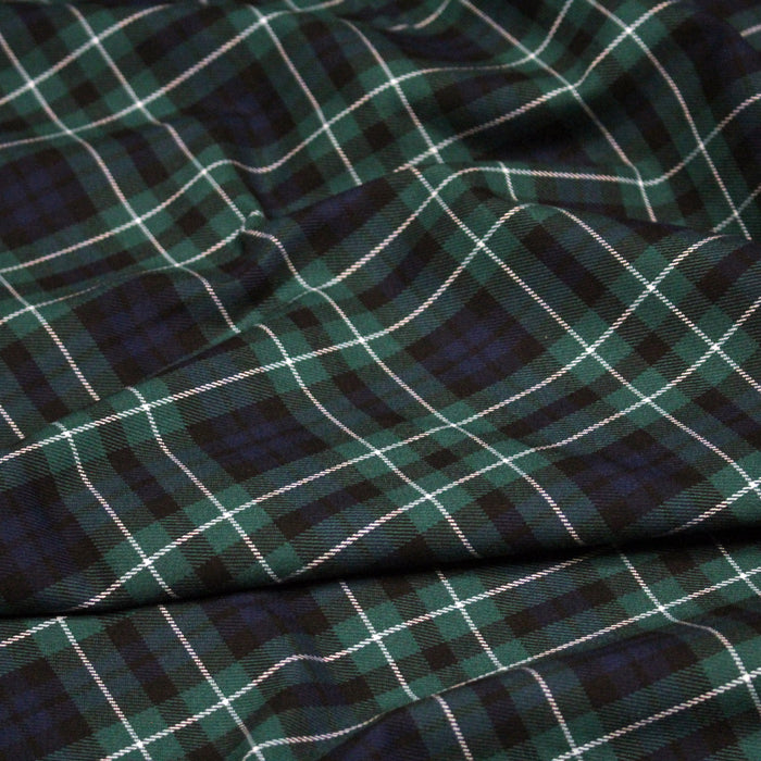 Tissu Tartan motif traditionnel vert bleu blanc - STANDARD 100 OEKO - TEX - TissusPapi.com