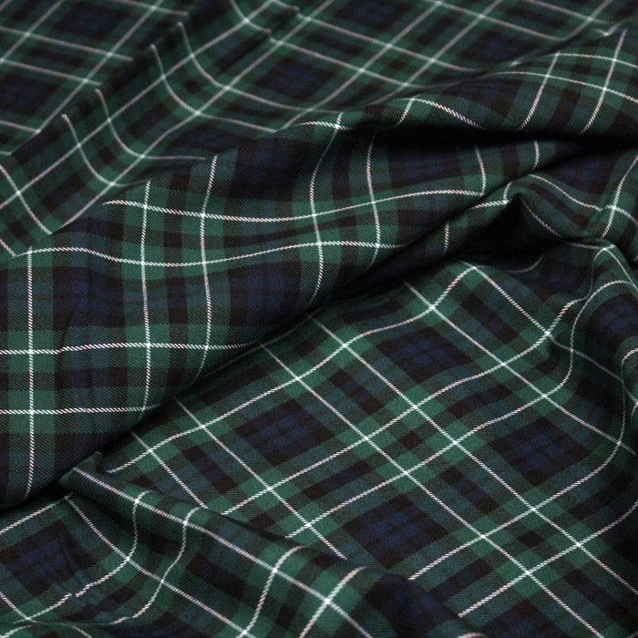 Tissu Tartan motif traditionnel vert bleu blanc - STANDARD 100 OEKO - TEX - TissusPapi.com