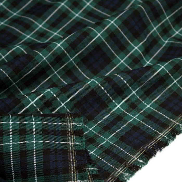 Tissu Tartan motif traditionnel vert bleu blanc - STANDARD 100 OEKO - TEX - TissusPapi.com