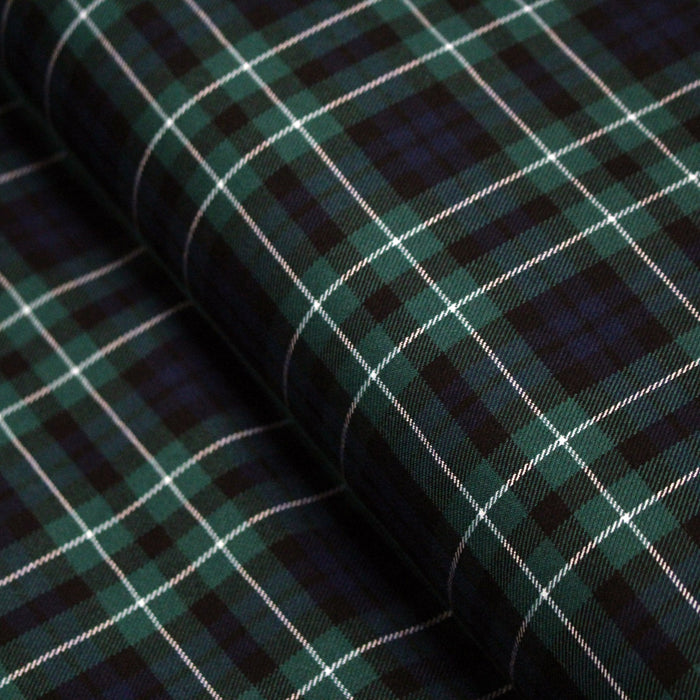 Tissu Tartan motif traditionnel vert bleu blanc - STANDARD 100 OEKO - TEX - TissusPapi.com