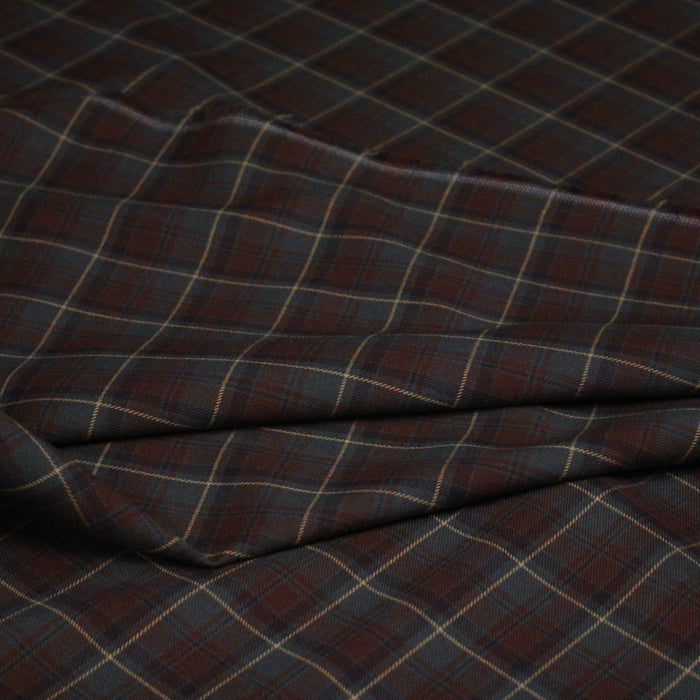 Tissu Tartan motif traditionnel vert kaki bordeaux ocre - STANDARD 100 OEKO - TEX - TissusPapi.com
