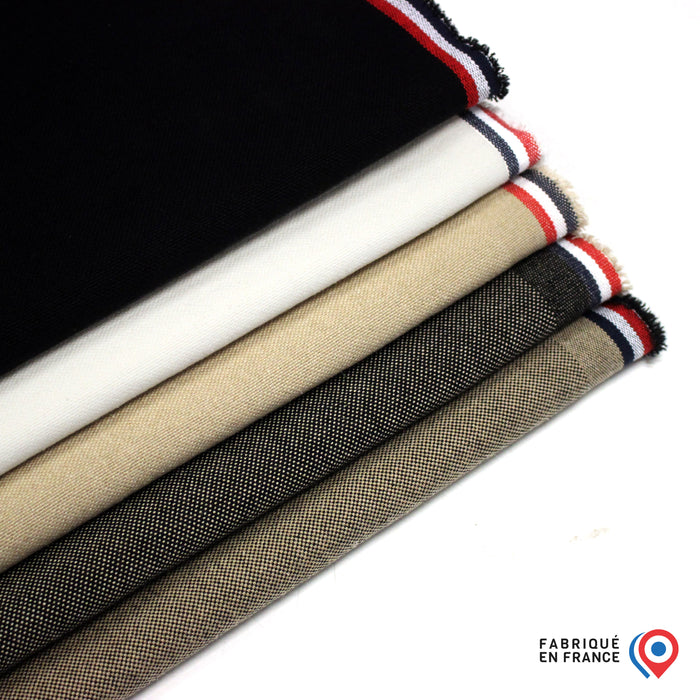 Tissu DEMI NATTÉ DE COTON ÉPAIS : cinq couleurs - Matière recyclée & fabrication française