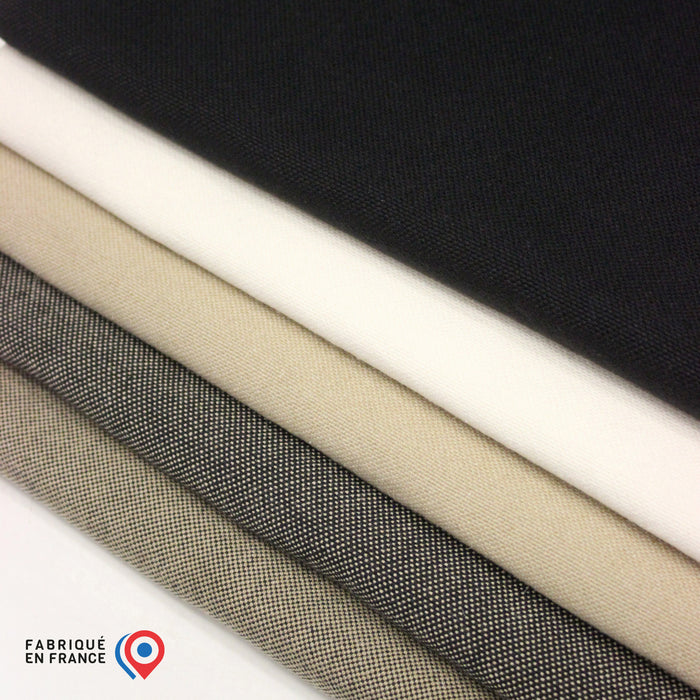 Tissu DEMI NATTÉ DE COTON ÉPAIS : cinq couleurs - Matière recyclée & fabrication française