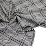 Tissu Prince de Galles noir blanc et liserés noirs - STANDARD 100 OEKO - TEX - TissusPapi.com