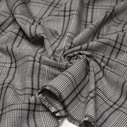 Tissu Prince de Galles noir blanc et liserés noirs - STANDARD 100 OEKO - TEX - TissusPapi.com