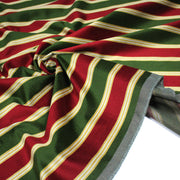 Tissu velours côtelé aux larges rayures rouges et vertes, tissage jacquard - TissusPapi.com