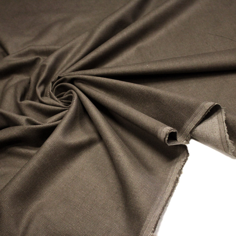 Tissu velours milleraies fines côtes 100% coton taupe - TissusPapi.com