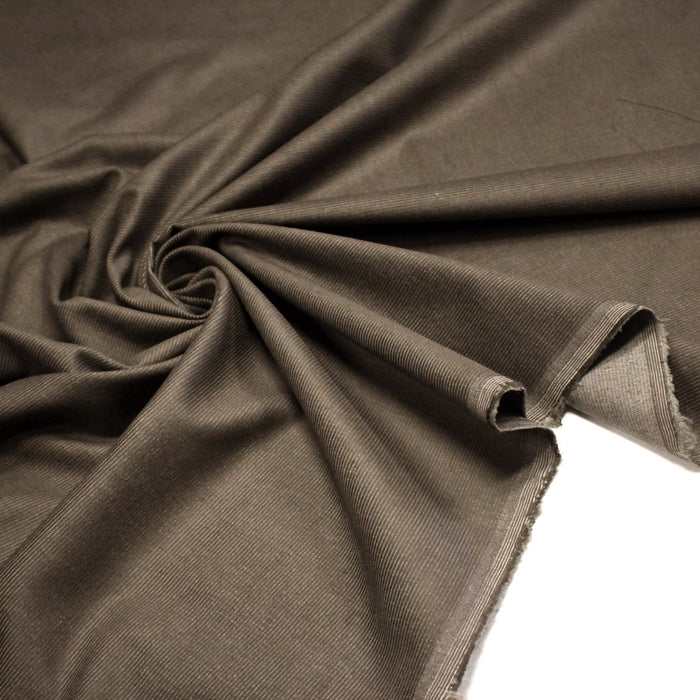 Tissu velours milleraies fines côtes 100% coton taupe - TissusPapi.com