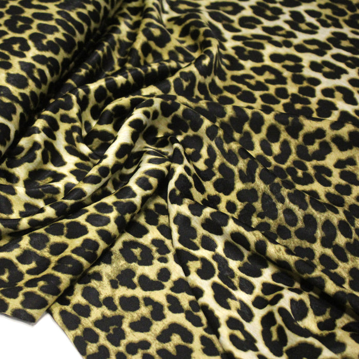 Tissu habillement satin velours, imprimé motif LEOPARD, plusieurs couleurs - TissusPapi.com