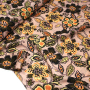 Tissu habillement satin velours, imprimé motif fleuri INDIENNES, nombreuses couleurs - TissusPapi.com