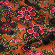 Tissu habillement satin velours, imprimé motif fleuri INDIENNES, nombreuses couleurs - TissusPapi.com