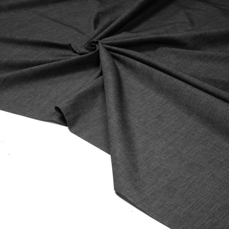 Tissu habillement popeline coton, gris anthracite chiné - En destockage, idéal comme toile à patron, comme doublure ! - TissusPapi.com
