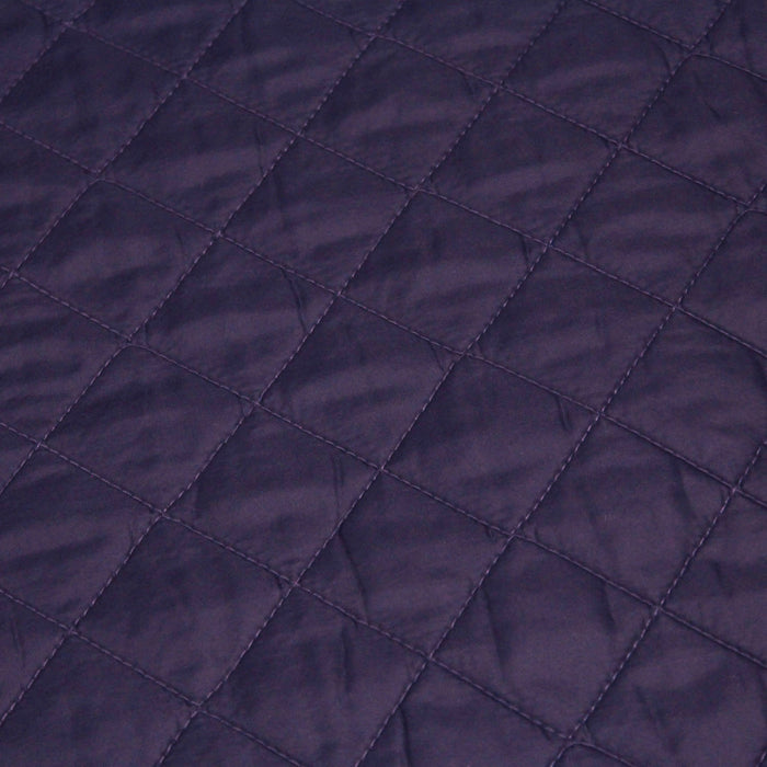 Tissu matelassé recto verso violet matelassage carré