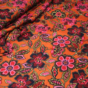 Tissu habillement satin velours, imprimé motif fleuri INDIENNES, nombreuses couleurs - TissusPapi.com
