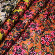 Tissu habillement satin velours, imprimé motif fleuri INDIENNES, nombreuses couleurs - TissusPapi.com