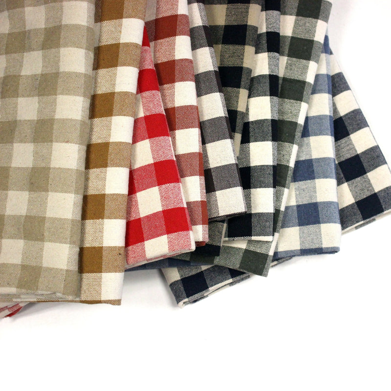 Tissu coton VICHY RUSTIQUE grands carreaux 25mm : nombreuses couleurs tendance ! - TissusPapi.com