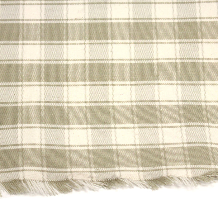 Tissu coton tissé carreaux écrus & blanc cassé - Fabrication française