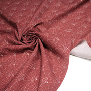 Tissu cotonnade motif japonais SASHIKO & SENSU – rouge & écru - TissusPapi.com
