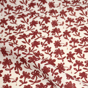 Tissu cotonnade motif japonais HANA - E, aux fleurs dessinées rouges, fond écru - TissusPapi.com