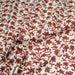 Tissu cotonnade motif japonais HANA - E, aux fleurs dessinées rouges, fond écru - TissusPapi.com