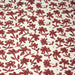 Tissu cotonnade motif japonais HANA - E, aux fleurs dessinées rouges, fond écru - TissusPapi.com