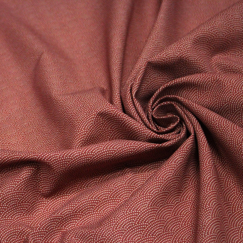 Tissu cotonnade motif japonais SEIGAIHA : écru/rouge et rouge/écru - COLLECTION JAPON ROUGE - TissusPapi.com
