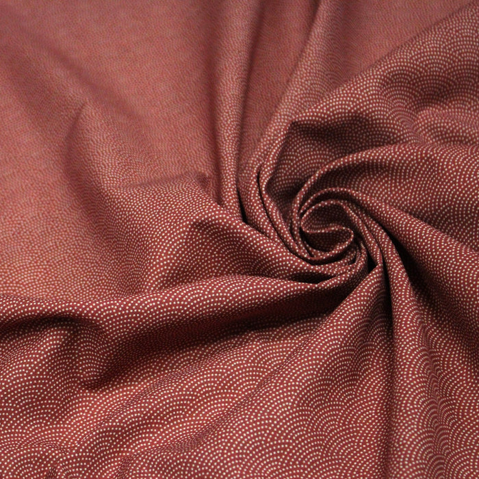 Tissu cotonnade motif japonais SEIGAIHA : écru/rouge et rouge/écru - COLLECTION JAPON ROUGE - TissusPapi.com