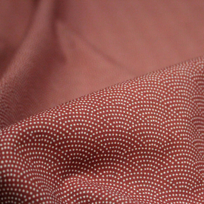 Tissu cotonnade motif japonais SEIGAIHA : écru/rouge et rouge/écru - COLLECTION JAPON ROUGE - TissusPapi.com