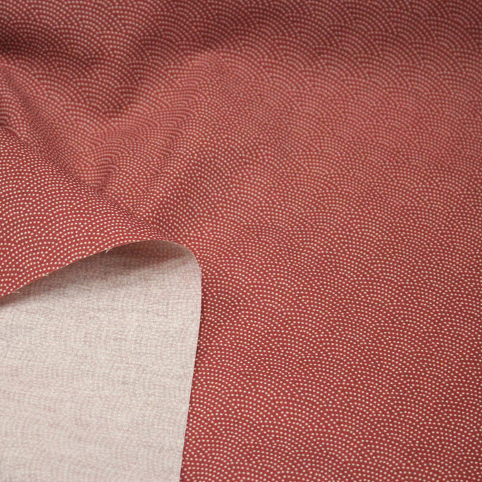 Tissu cotonnade motif japonais SEIGAIHA : écru/rouge et rouge/écru - COLLECTION JAPON ROUGE - TissusPapi.com