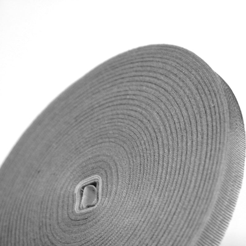 Ruban gros grain gris clair 12mm - Galette de 50 mètres - Fabrication française - TissusPapi.com