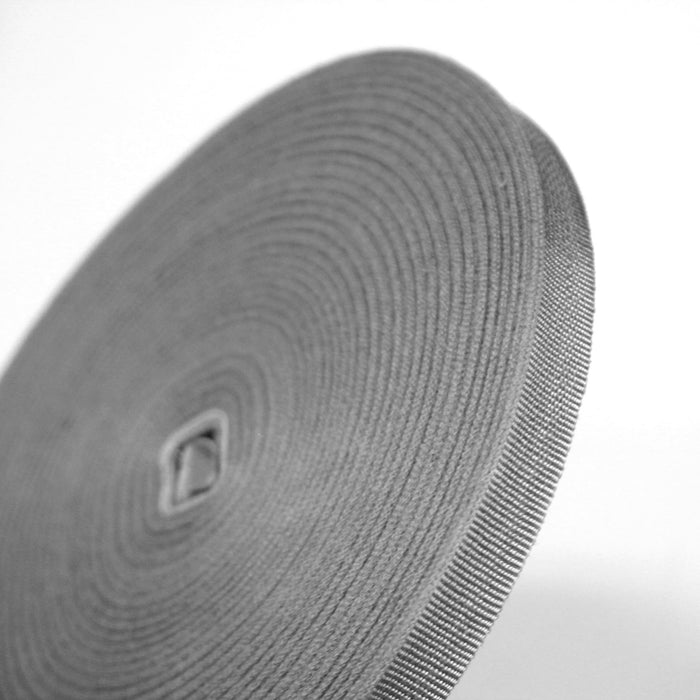 Ruban gros grain gris clair 12mm - Galette de 50 mètres - Fabrication française