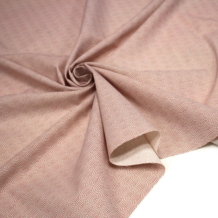 Tissu cotonnade motif japonais SEIGAIHA : écru/rouge et rouge/écru - COLLECTION JAPON ROUGE - TissusPapi.com