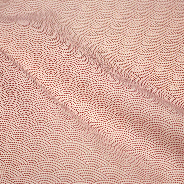 Tissu cotonnade motif japonais SEIGAIHA : écru/rouge et rouge/écru - COLLECTION JAPON ROUGE - TissusPapi.com